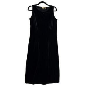 Caslon Vintage M NWT Black Maxi Velvet classy‎ dress. Simple Elegant minimalist